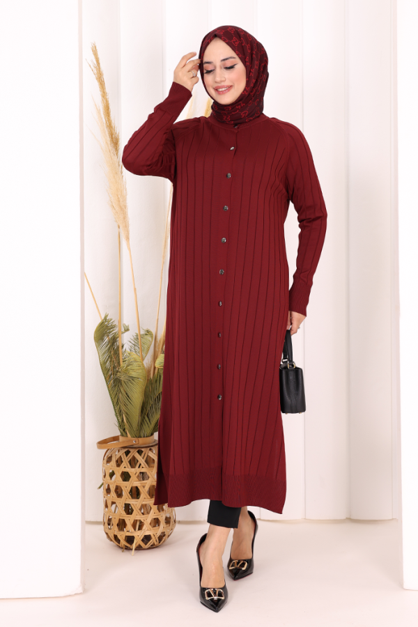 Merserize Hırka 18198 Bordo - 2