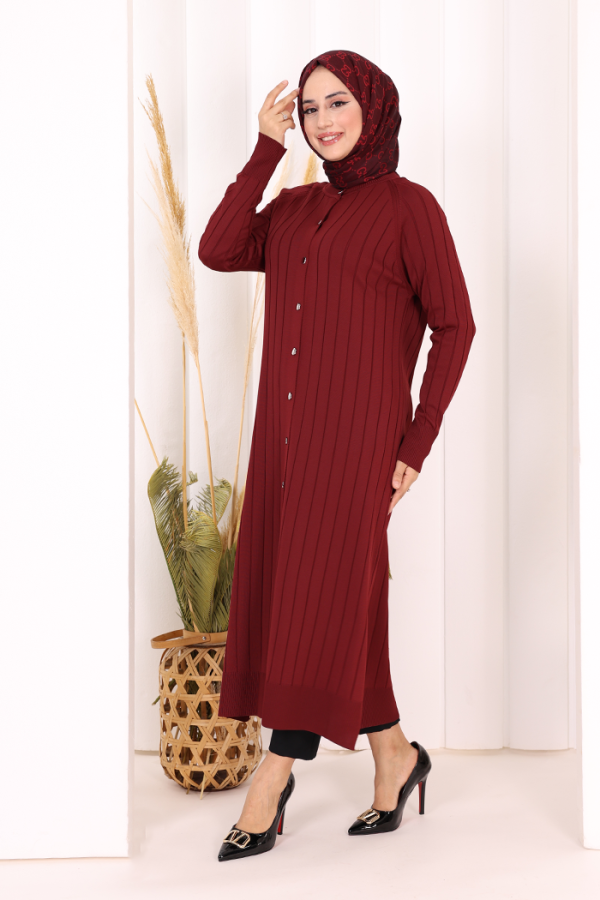 Merserize Hırka 18198 Bordo - 4