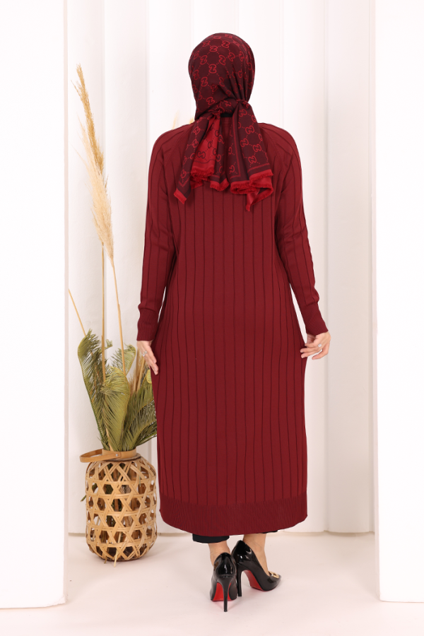 Merserize Hırka 18198 Bordo - 5