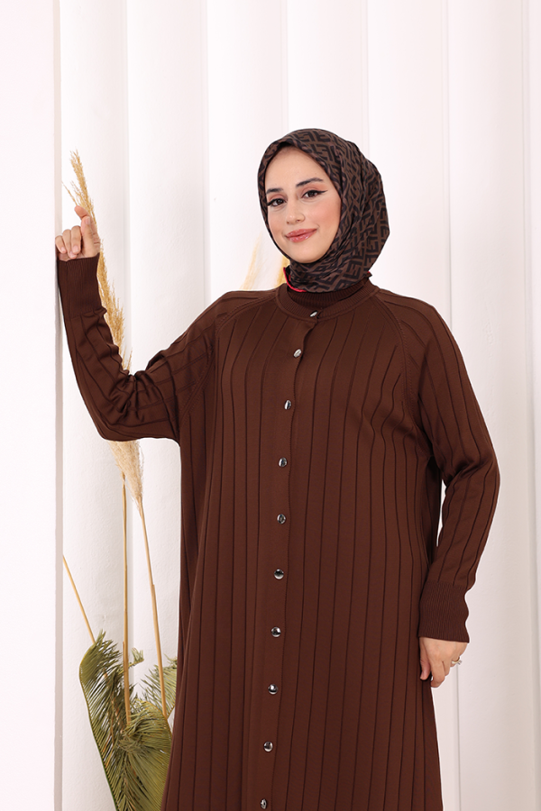 Merserize Hırka 18198 Kahverengi - 5