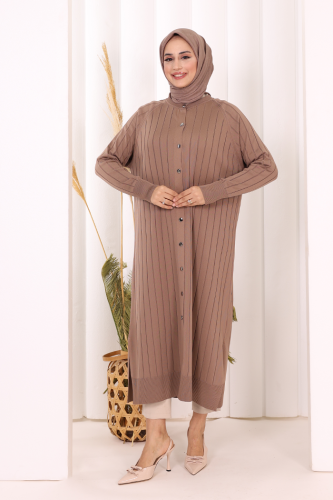 Merserize Hırka 18198 Koyu Vizon - Bym Fashion