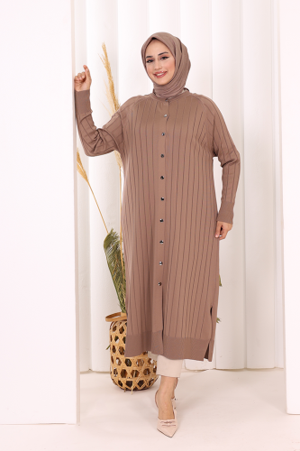 Merserize Hırka 18198 Koyu Vizon - Bym Fashion (1)