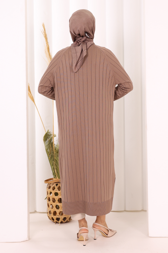 Merserize Hırka 18198 Koyu Vizon - 5