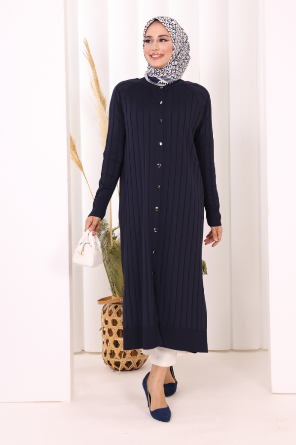 Merserize Hırka 18198 Lacivert - 1