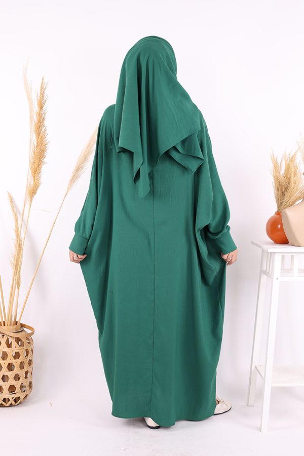 Ön Kısmı Boydan Düğmeli Salaş Elbise 7910 Zümrüt - 7