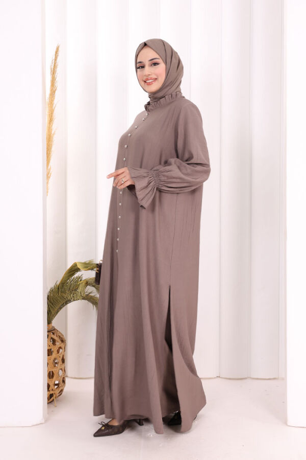 Hac Umre Takım Önü Düğmeli Tunik,Pantolon ŞAL HEDİYE 8014 Duman - 2