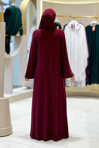 Pelerin, Elbise ve Şal Üçlü Takım 3932 Bordo - Bym Fashion (1)