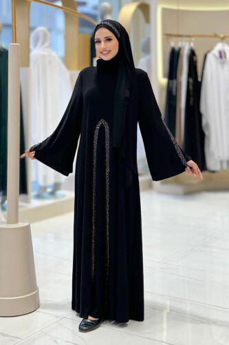 Pelerin, Elbise ve Şal Üçlü Takım 3932 Siyah - Bym Fashion