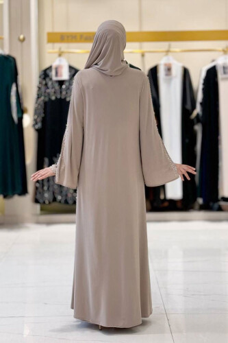 Pelerin, Elbise ve Şal Üçlü Takım 3932 Vizon - Bym Fashion (1)