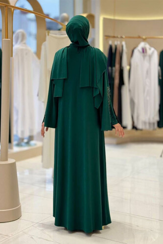 Pelerin, Elbise ve Şal Üçlü Takım 3932 Zümrüt - Bym Fashion (1)