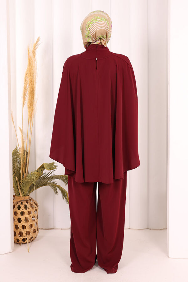 Pelerinli Tulum 8022 Bordo - 5