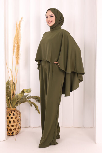 Pelerinli Tulum 8022 Haki - 5