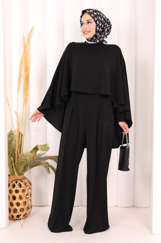 Pelerinli Tulum 8022 Siyah - Bym Fashion (1)