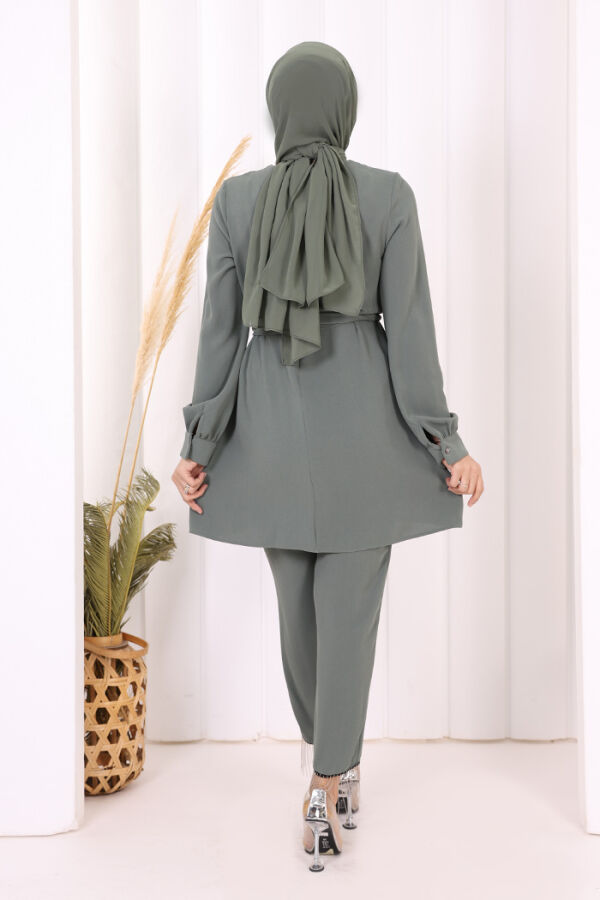 Püskül Detaylı Tunikli Pantolon İkili Takım 8424 Mint - 8