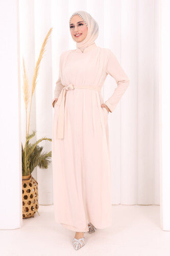 Şifon Pelerin Detay Bel Kuşaklı Tulum 3330 Taş - 6