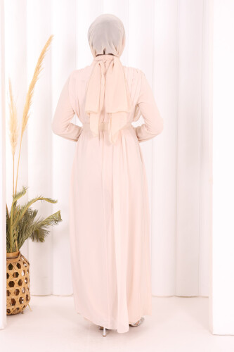 Şifon Pelerin Detay Bel Kuşaklı Tulum 3330 Taş - 8