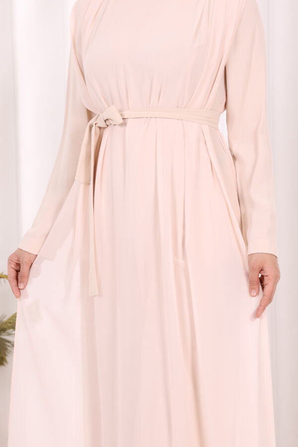 Şifon Pelerin Detay Bel Kuşaklı Tulum 3330 Taş - 10