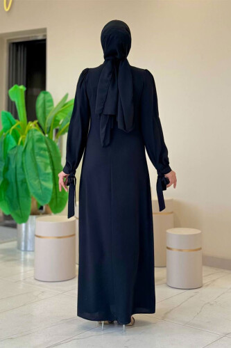 Taş Detaylı Elbise 3935 Siyah - Bym Fashion (1)