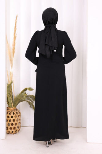 Taş Detaylı Elbise 3935 Siyah - 8