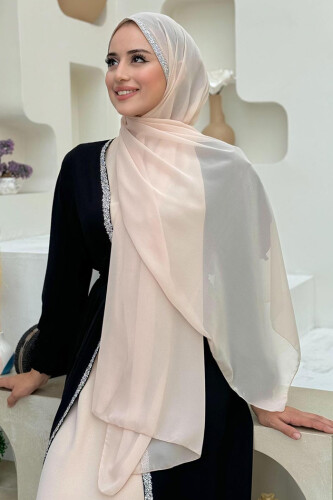 Taş Detaylı Şifon Şal 2026 Taş - Bym Fashion