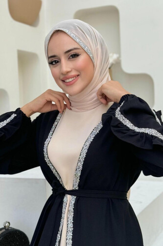 Taş Detaylı Şifon Şal 2026 Taş - Bym Fashion (1)