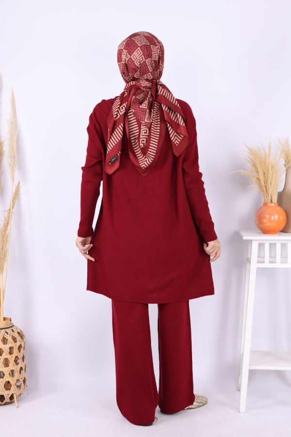 Triko Tunik Pantolon Takım 17035 Bordo - 3