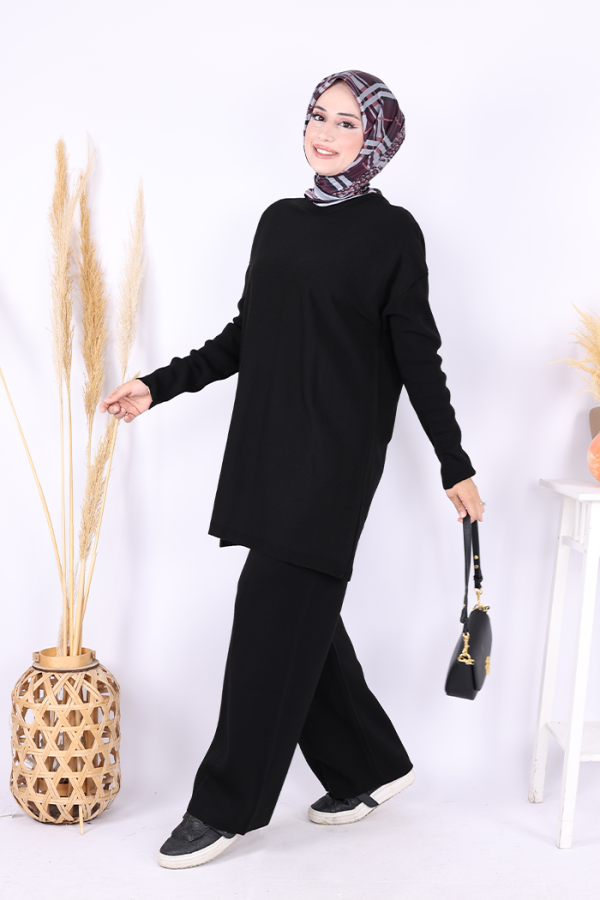Triko Tunik Pantolon Takım 17035 Siyah - 2