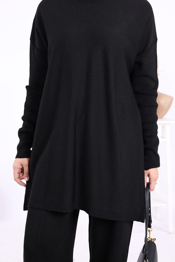 Triko Tunik Pantolon Takım 17035 Siyah - 5