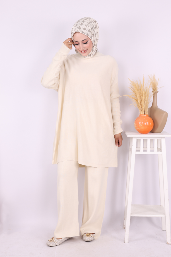 Triko Tunik Pantolon Takım 17035 Taş - 1