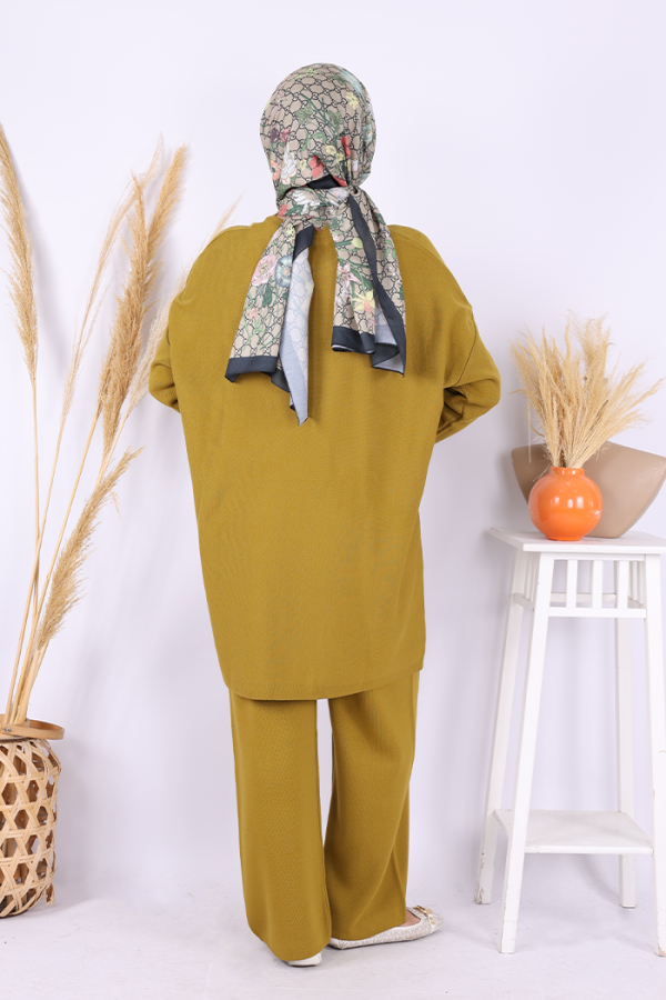 Triko Tunik Pantolon Takım 17035 Yağ Yeşili - 3