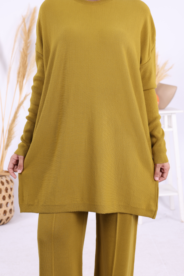 Triko Tunik Pantolon Takım 17035 Yağ Yeşili - 5